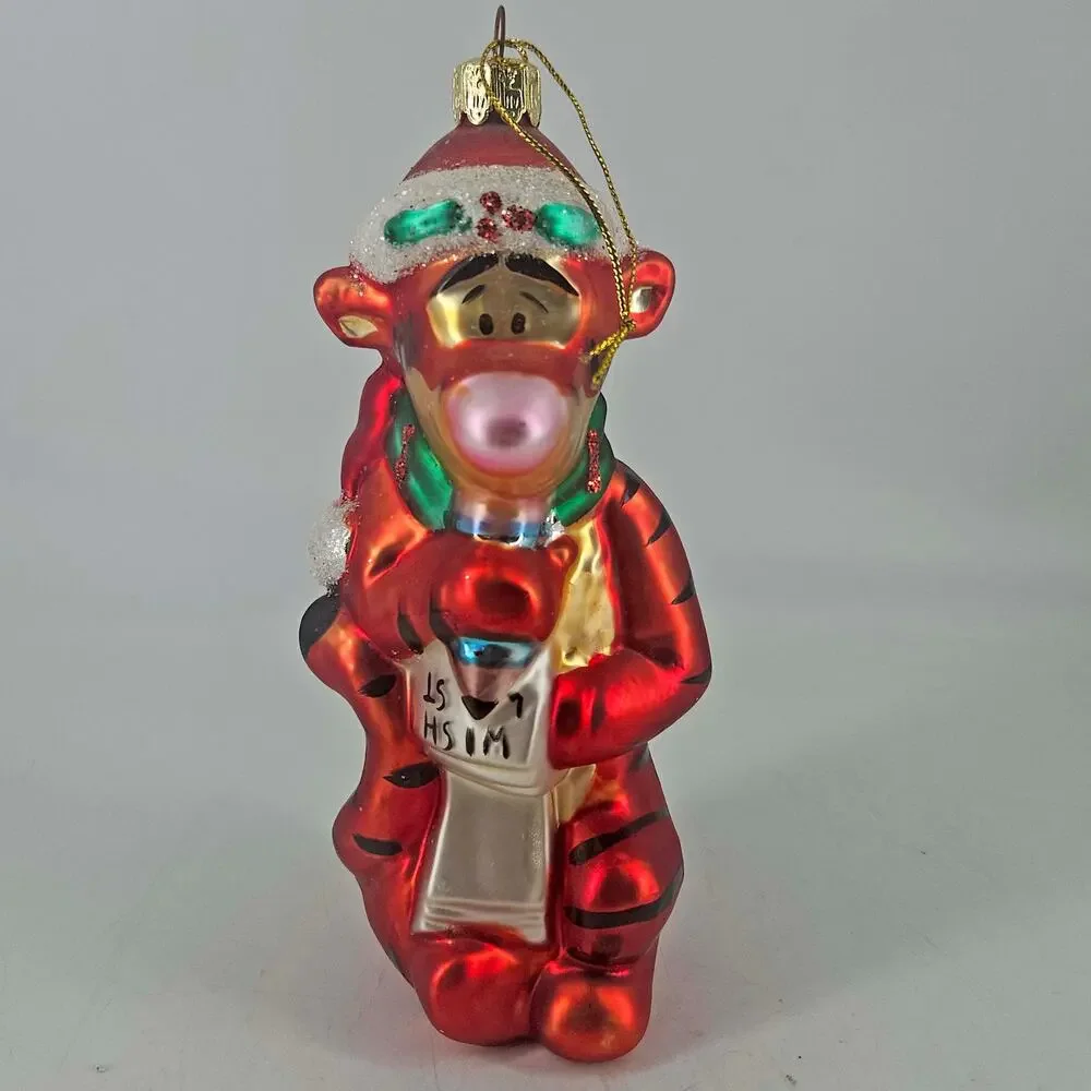 Disney Tigger Winnie the Pooh European Style Glass Ornament Santa’s Best